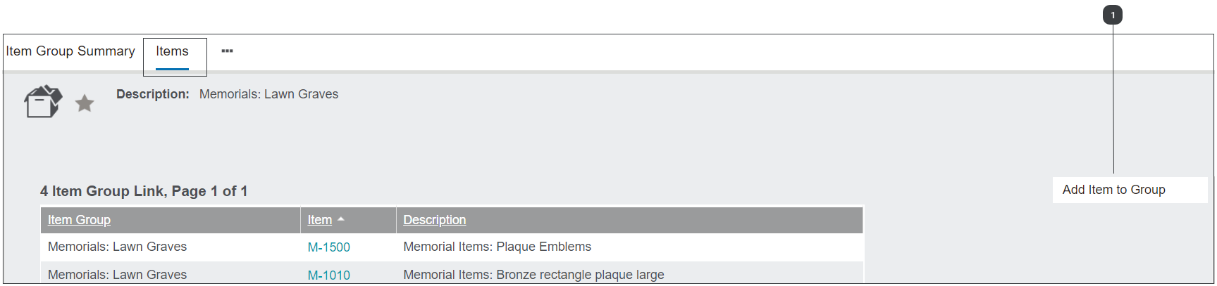 Add a New Item Group