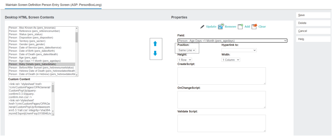 Inline Customisation / Field Changes