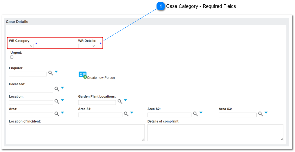 Case Category - Required Field
