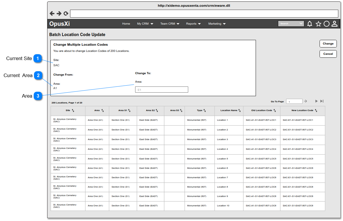 Change Multiple Location Codes