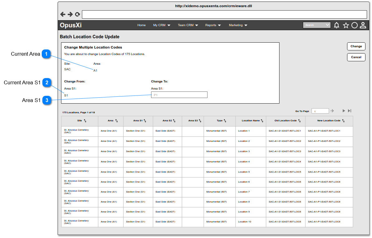 Change Multiple Location Codes