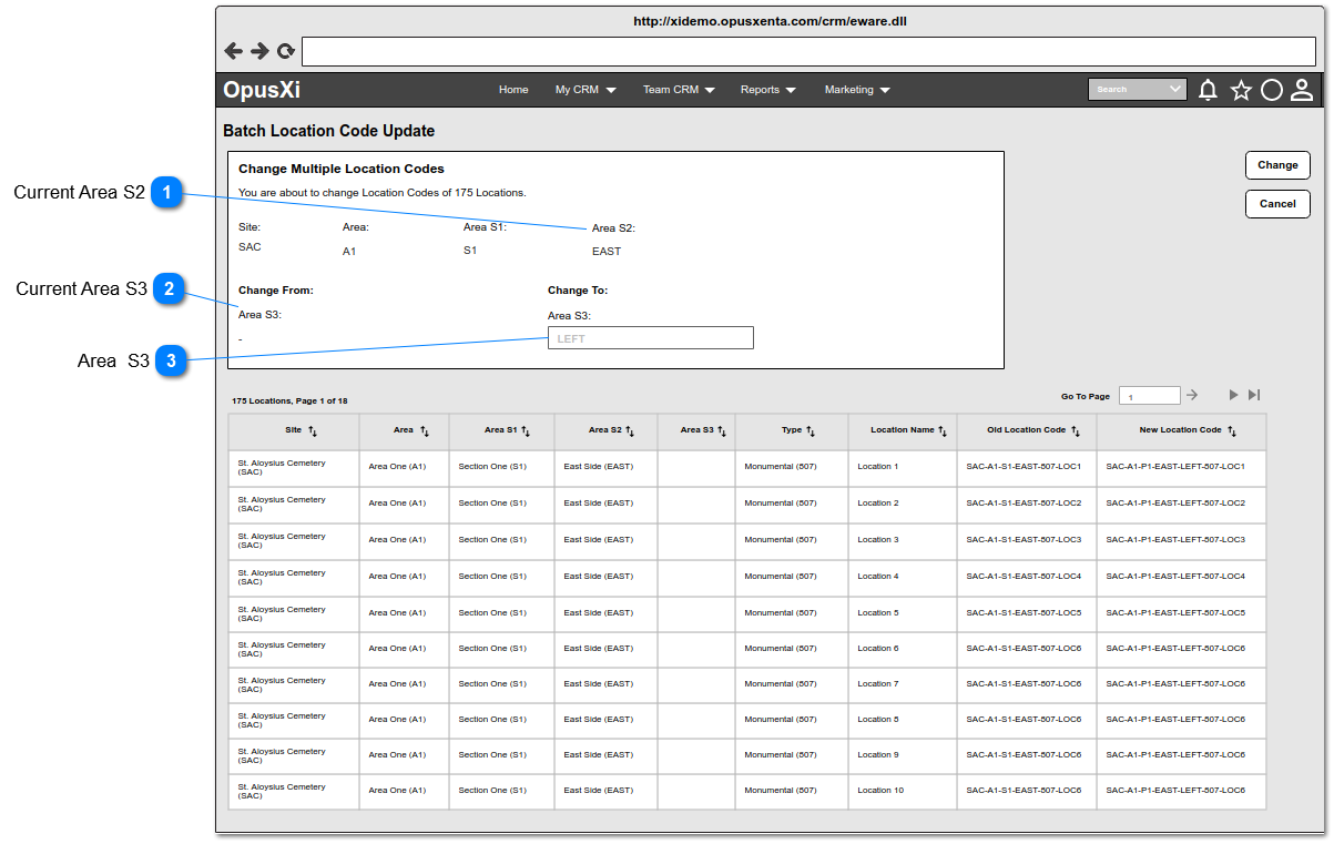 Change Multiple Location Codes