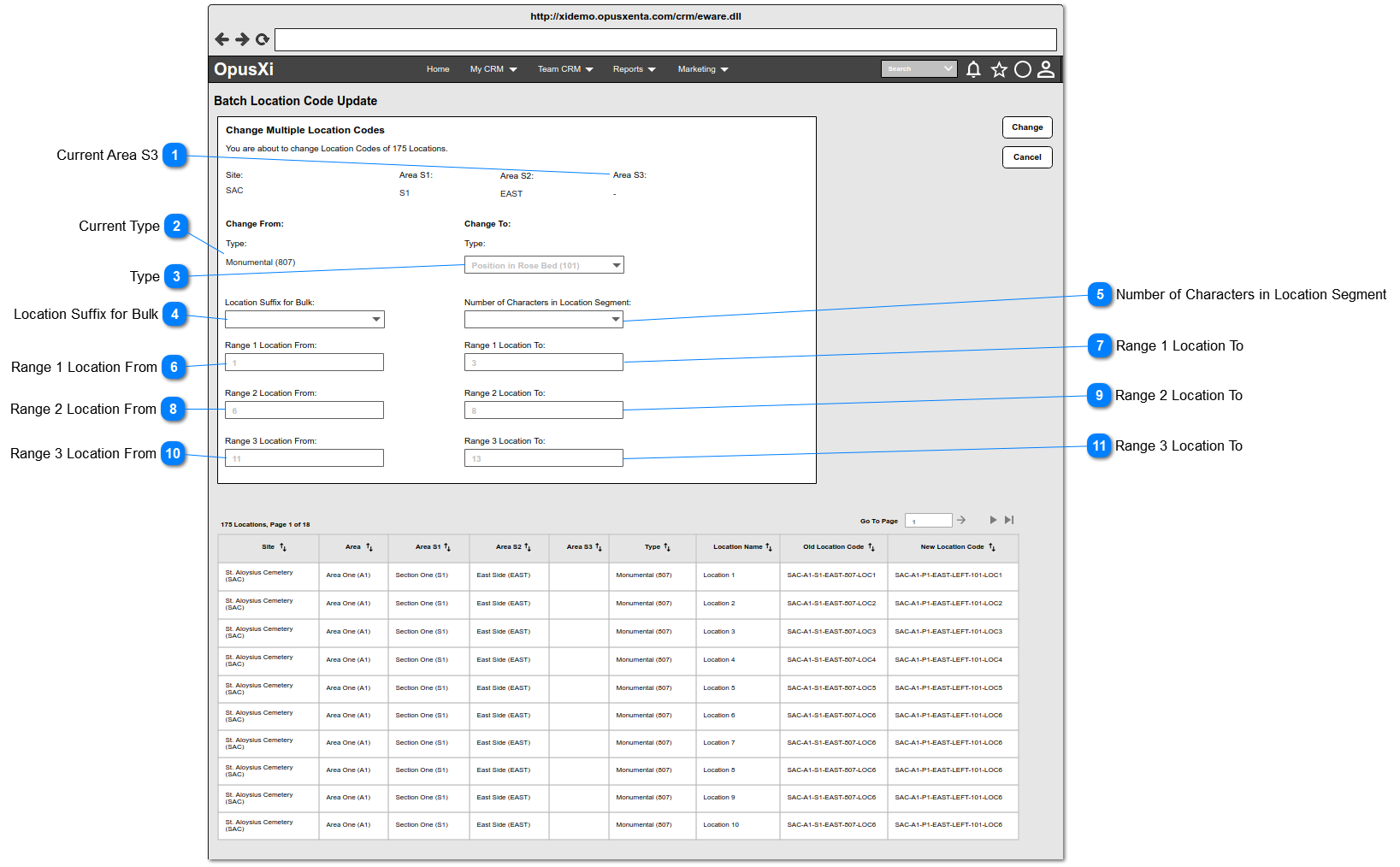 Change Multiple Location Codes