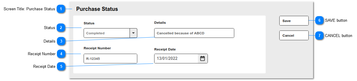 Change Status: screen