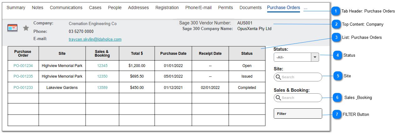 Company: Purchase Order List