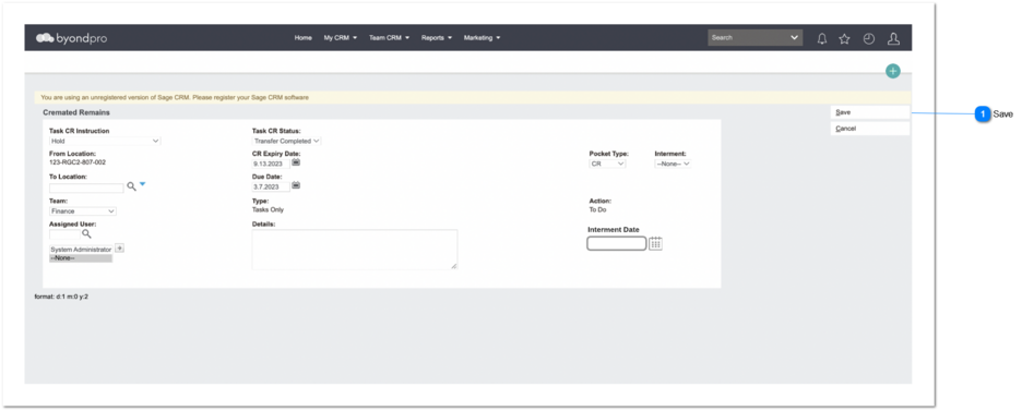 CR Tasks_Check Interment Availability