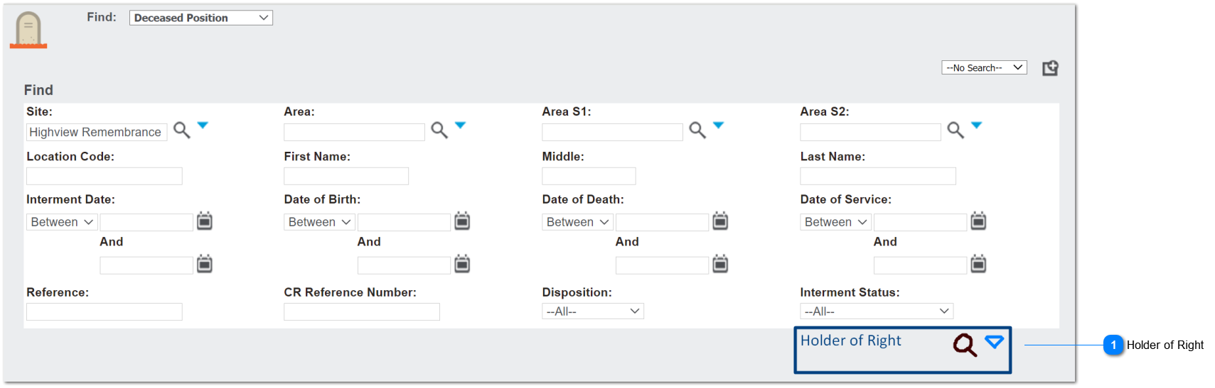 Deceased Position Search