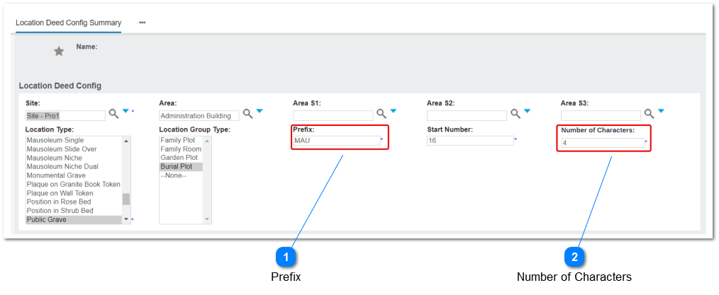 Location Deed Configuration