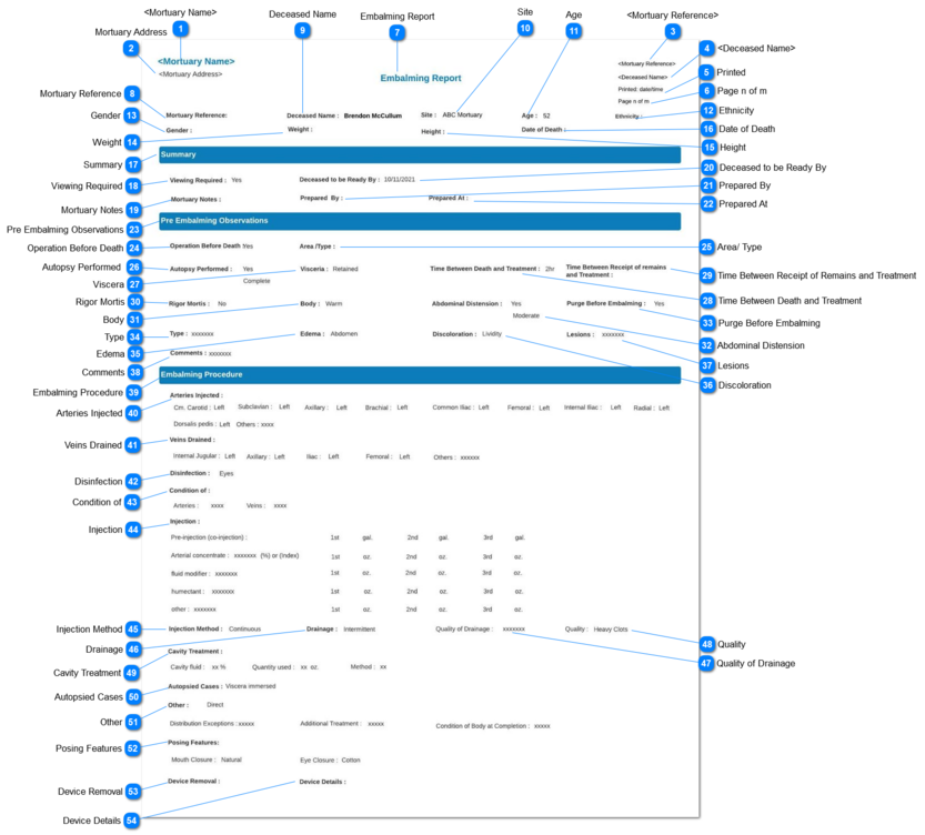 Mortuary Report