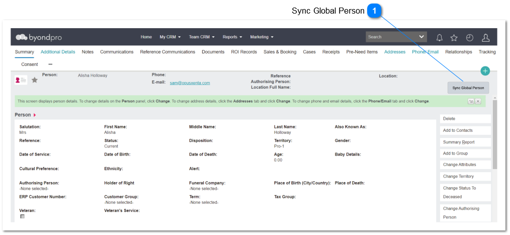 Person - Sync Button