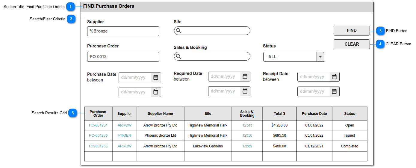 Purchase Order: Find