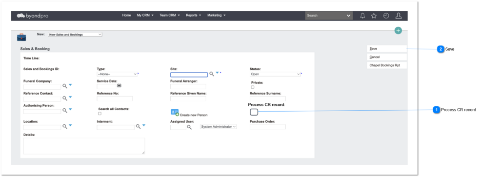 Sales & Booking - Simple CR Booking Creation