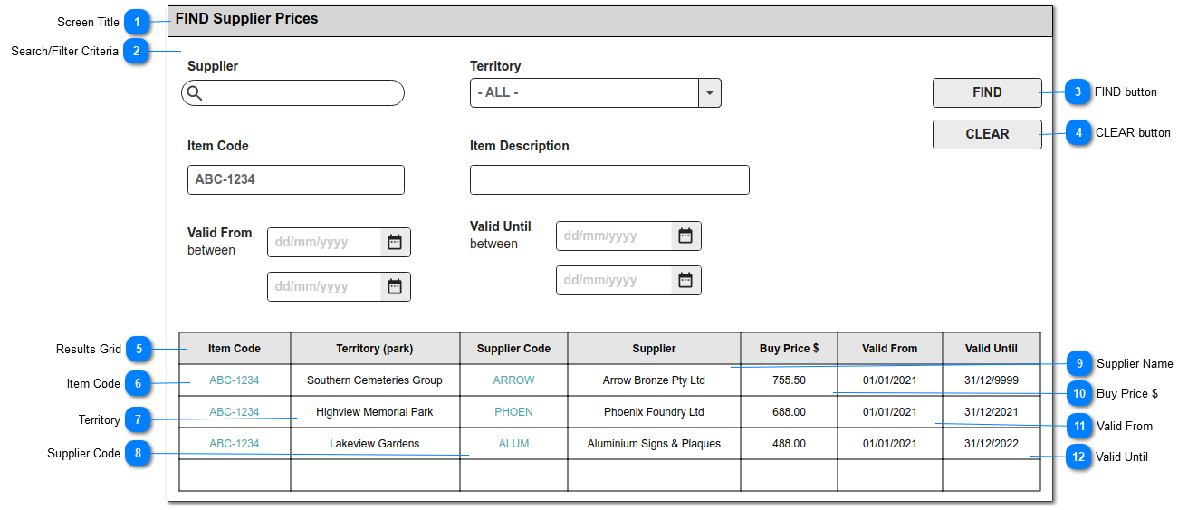 Supplier Prices: Find
