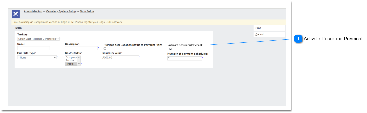 Terms / Payment Schedules