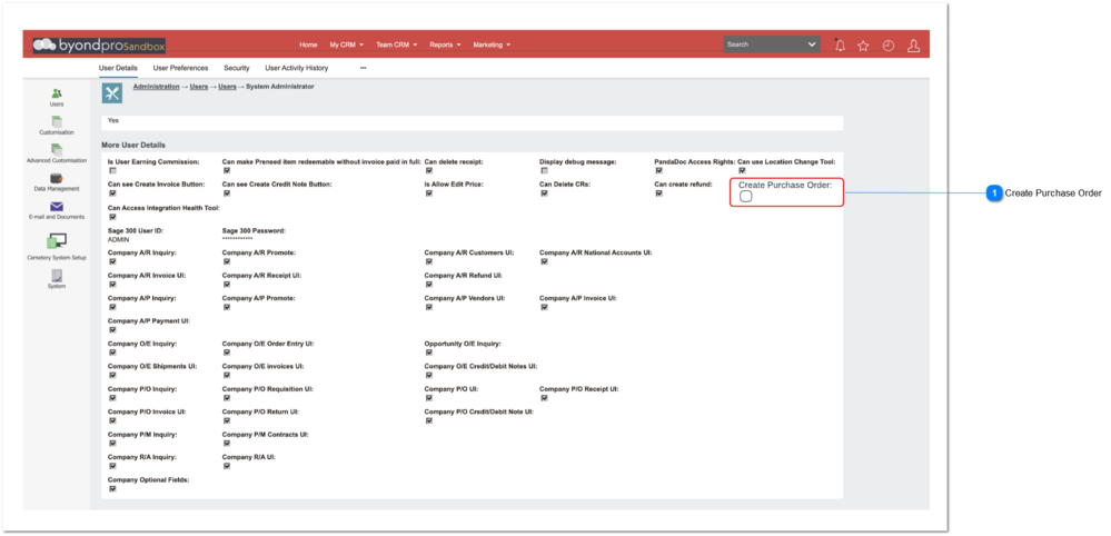User Security Setting