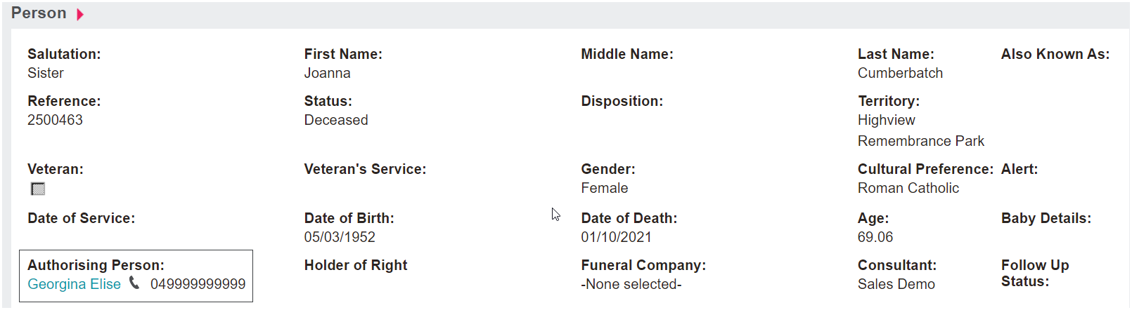 Adding an Authorising Person