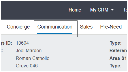 Communication Tab