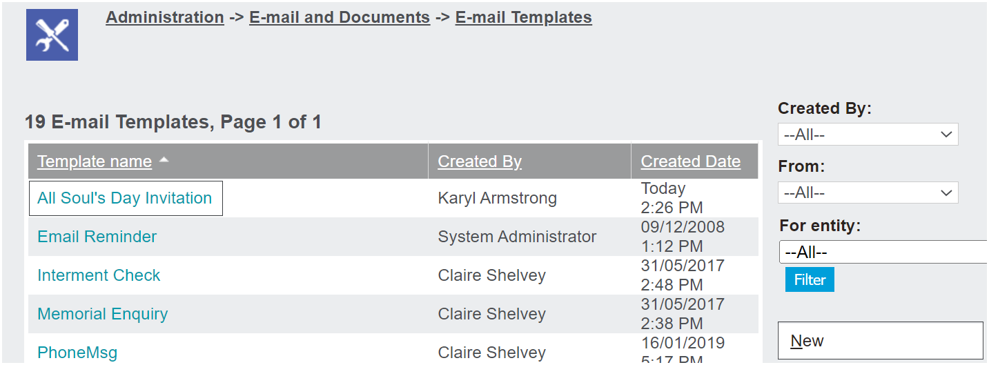 Create and Manage E-mail Templates