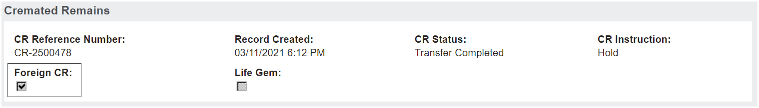 Creating Foreign CR Records