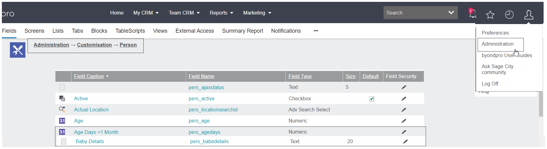 Inline Customisation / Field Changes