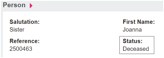 Mark a Person Record as Deceased