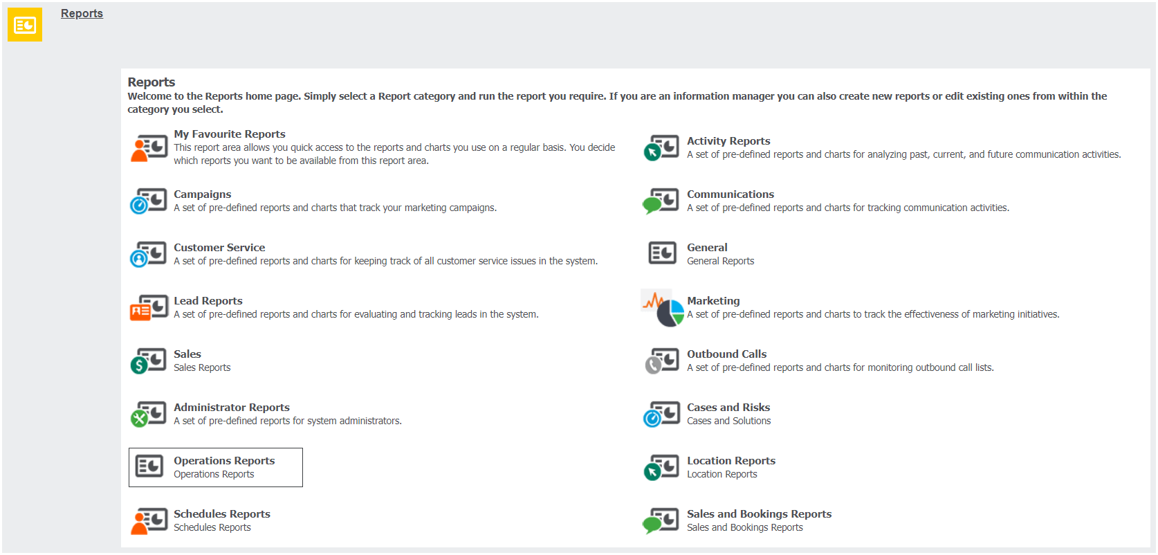 Operations Reports