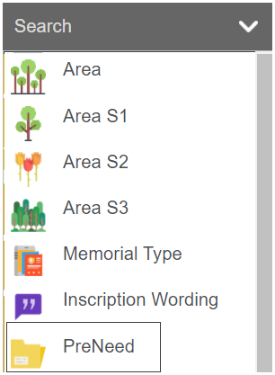 Pre-Need Items Search