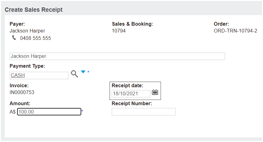 Receipt Integration Dates 