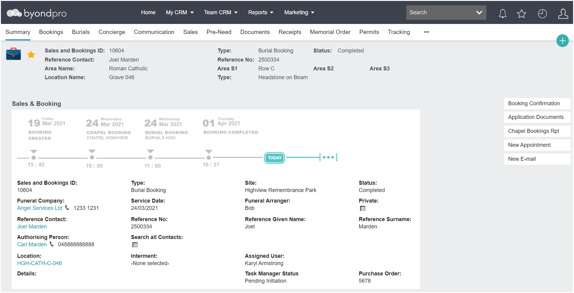Sales & Booking Record
