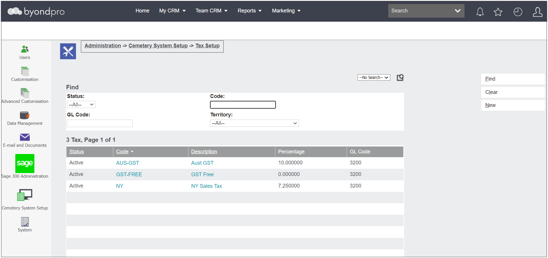 Tax Setup