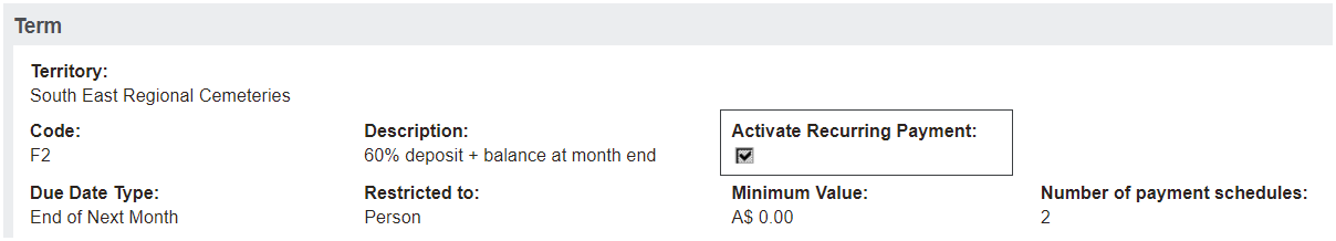 Trigger Recurring Payment Schedule