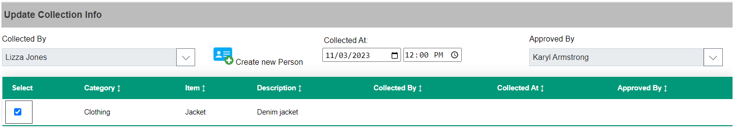 Update Collection Information